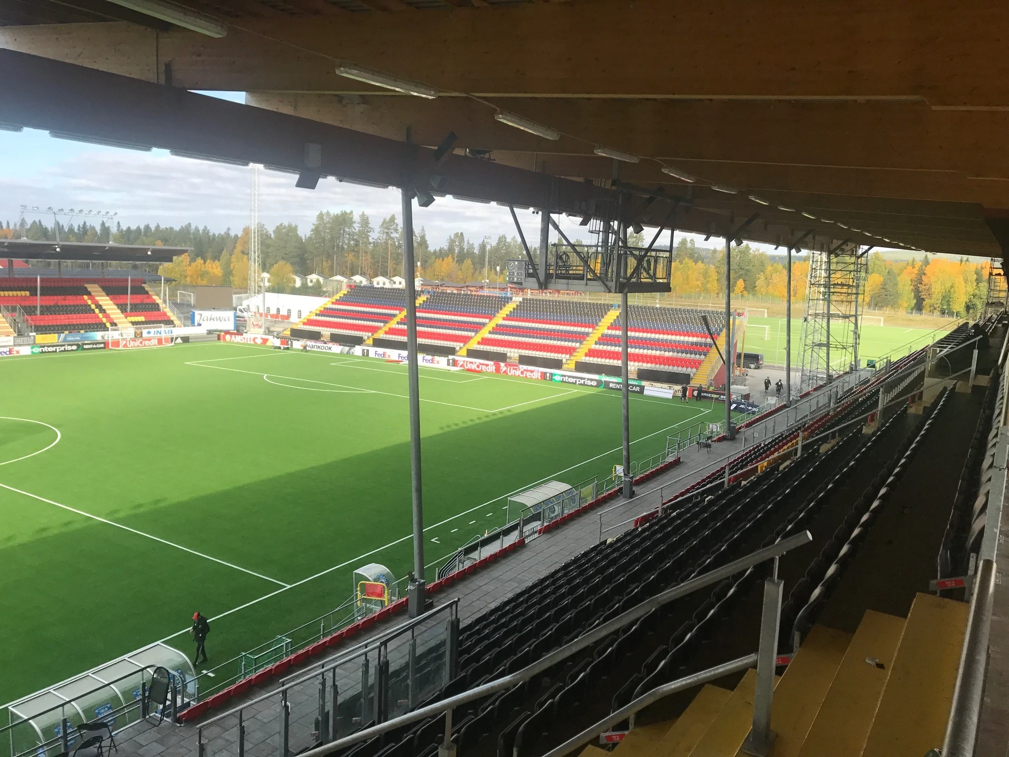 Jämtkraft Arena är ÖFKs hemmaarena. Utbyggnaden av läktaren är modellerad i Tekla Structures.