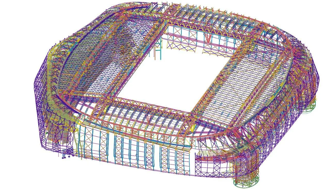 3D model of the Santiago Bernabéu Stadium under renovation