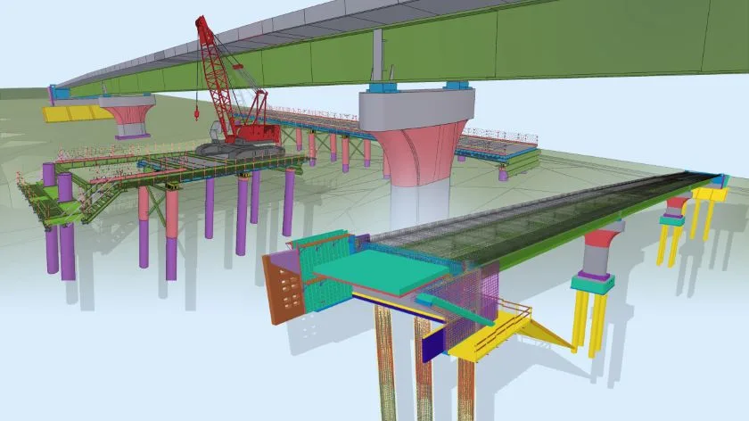 The winning student project, Correze Bridge in France, Tekla model
