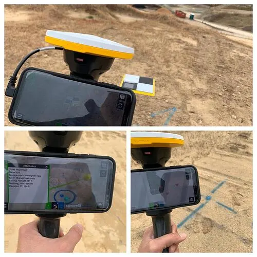 Measuring control points prior to checking stockpile locations