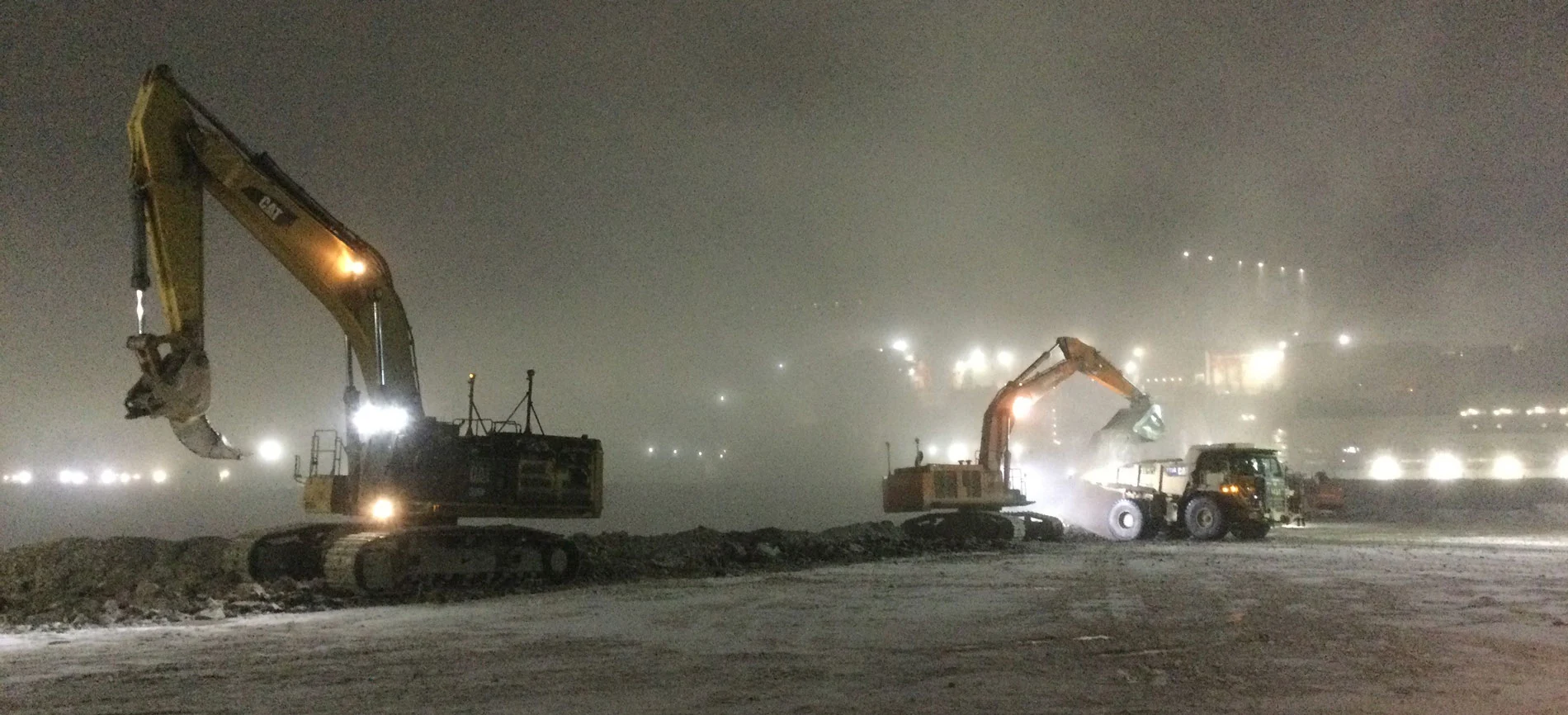 Machines working at night
