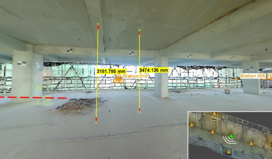 On-site scanning for building structure dimensions