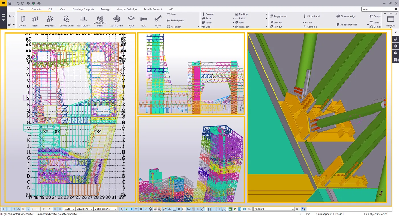 Using Tekla Structures, Trimble Connect, and Tekla Model Sharing, AIC accomplished this challenging SABIC Headquarters projec
