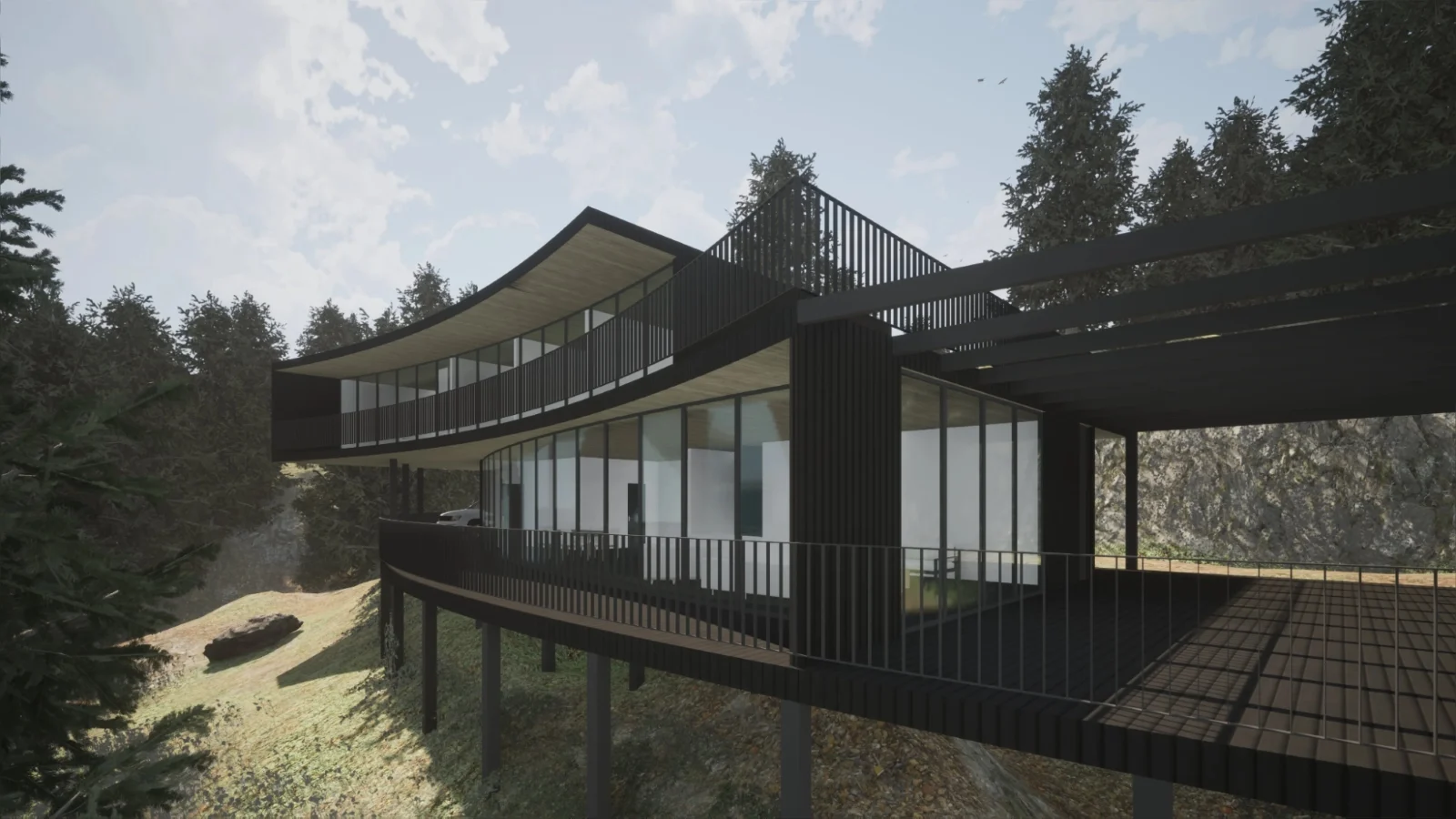Representación de un diseño residencial a cargo del arquitecto Alberto Beitia.