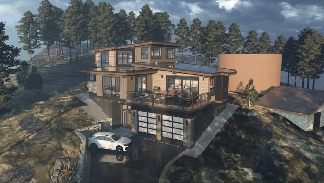 Image d’un rendu SketchUp d’une maison de trois étages