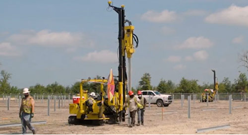 GPS pile driving equipment for solar | Trimble