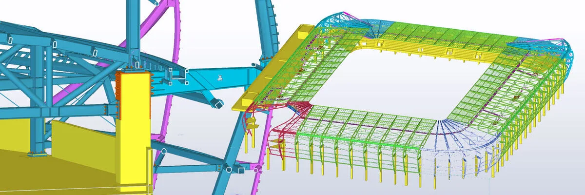 3D rendering of the Slovak National Football Stadium construction.