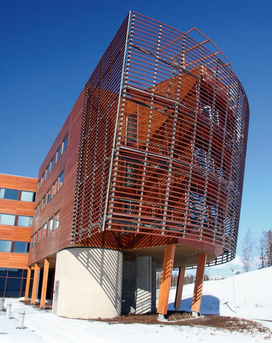 Finnforest Modular Office facade detailed and built utilising Tekla