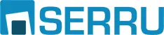 The SERRA logo is a blue abstract design next to the word SERRU in blue capital letters.