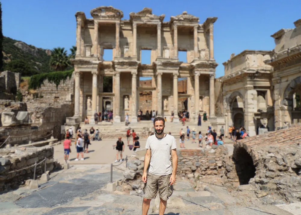 Ádám Németh at The Library of Celsus in Ephesus