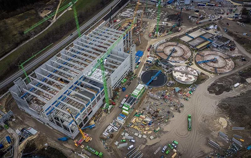 Baustelle des Projekts Papiermaschine PM5 (Quelle: BHM Ingenieure)