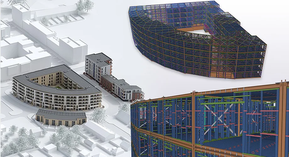 screenshot of Orchard Village, created in Tekla 3D BIM software