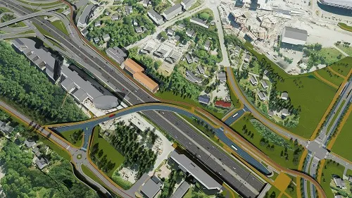 BIM model of a highway interchange