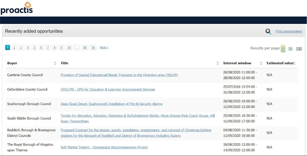 ProContract is a centralised eProcurement system powered by Proactis. Several UK local authorities use this portal to manage