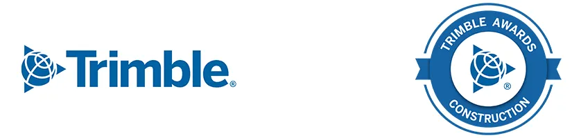 Trimble logo and Trimble Construction Awards badge.
