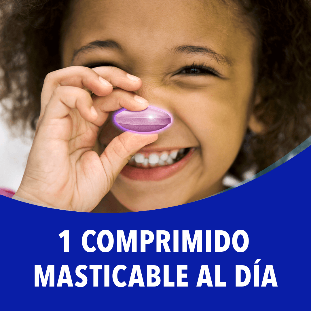 1-2 COMPRIMIDOS MASTICABLES AL DÍA