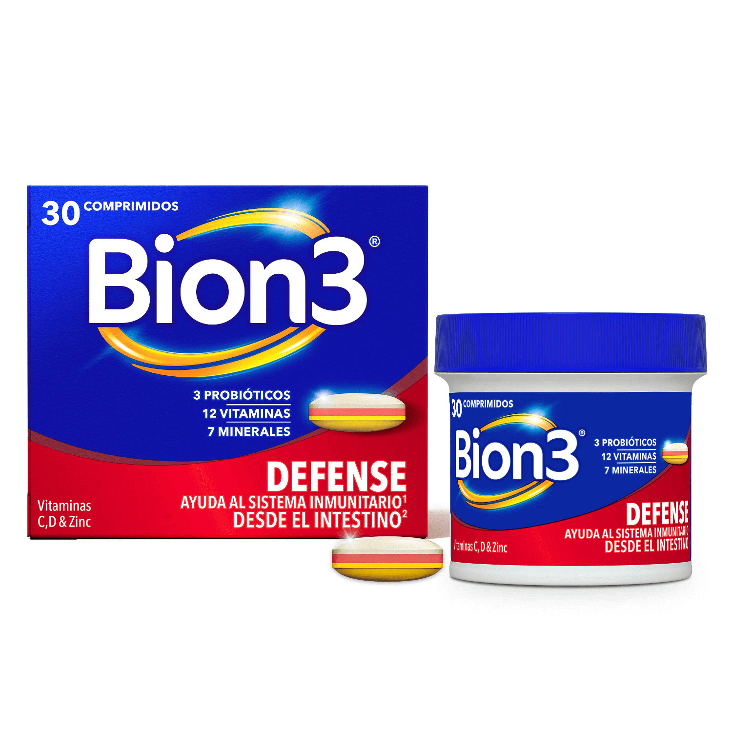 Bion3 Defense con Vitaminas C, D y Zinc - 30 comprimidos