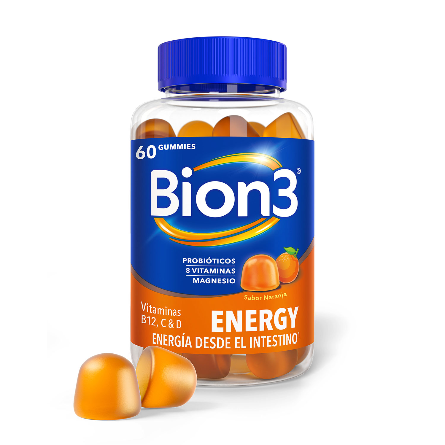 Bion3 Energy Gummies con sabor naranja