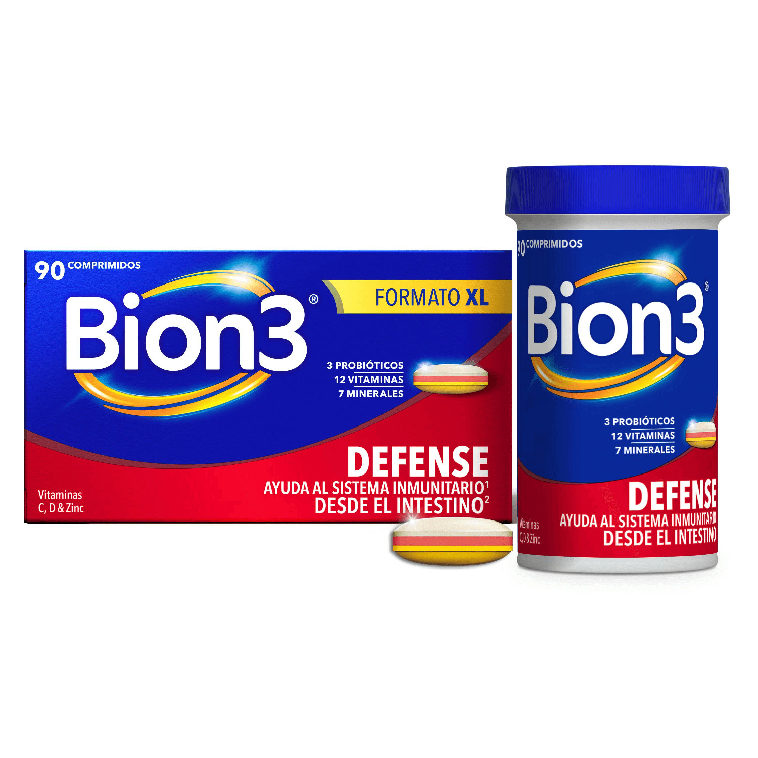 Bion3 Defense con Vitaminas C, D y Zinc - 90 comprimidos