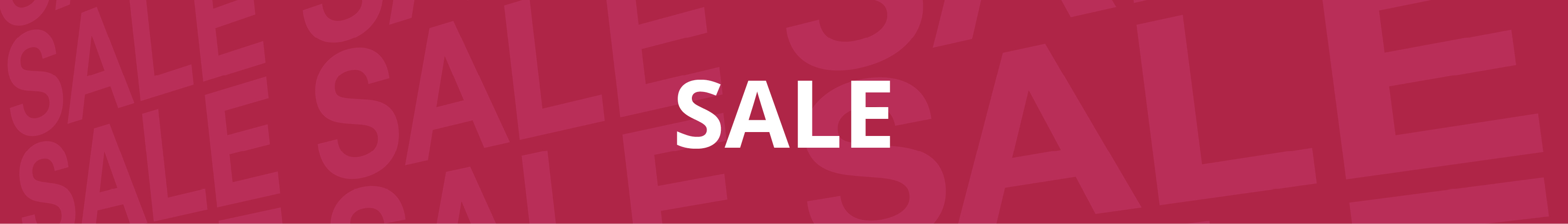 Ein roter Banner mit weißem Text: SALE