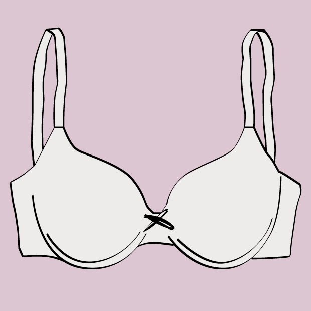 Schnittskizze eines BHs ohne Bügel