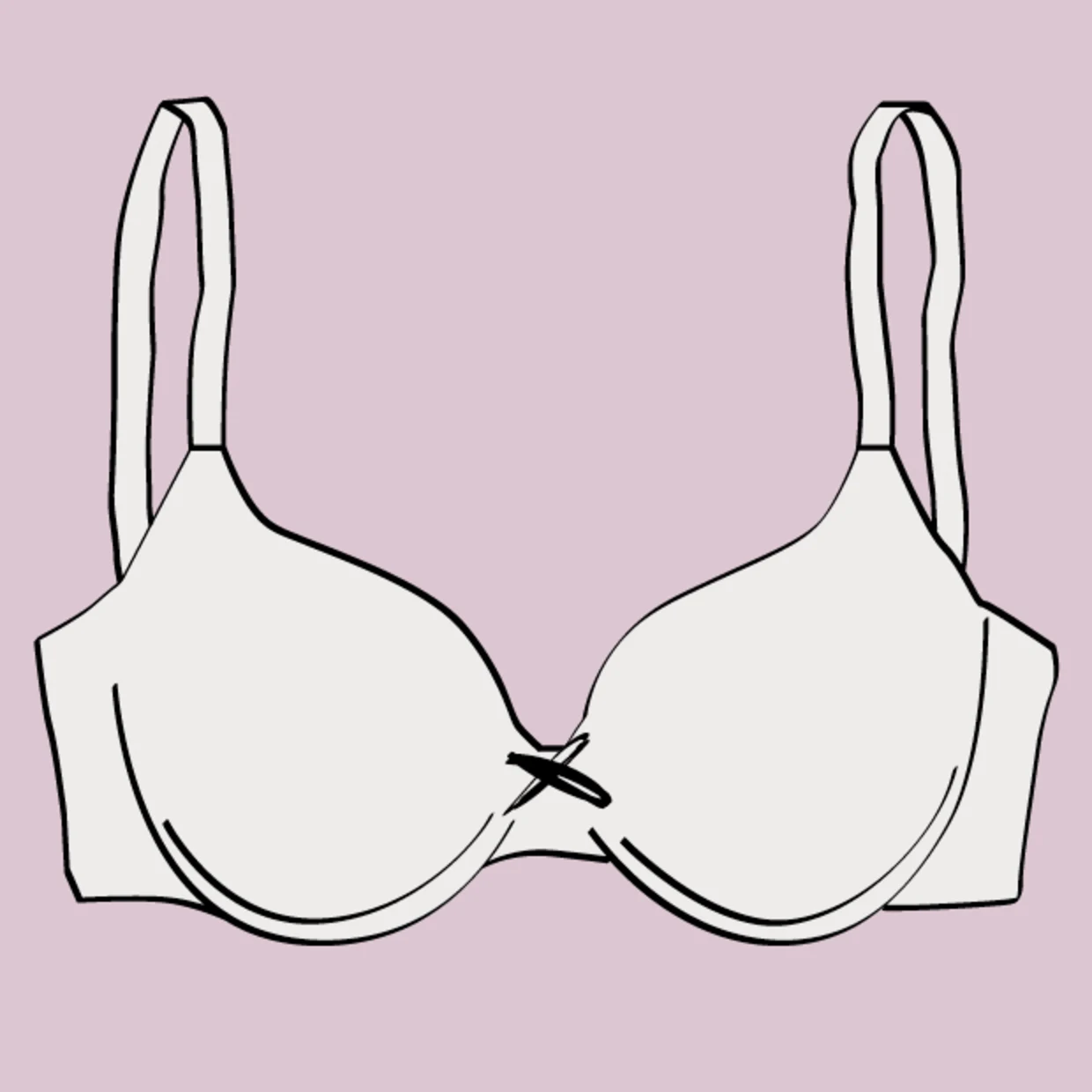 Schnittskizze eines BHs ohne Bügel