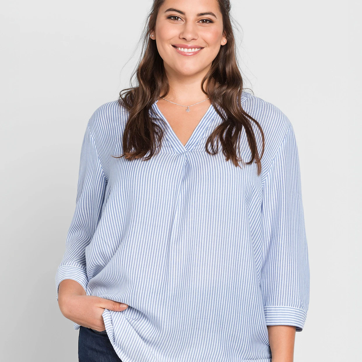 Bluse mit V-Ausschnitt