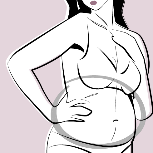 Illustration mit eingekreistem Bauch