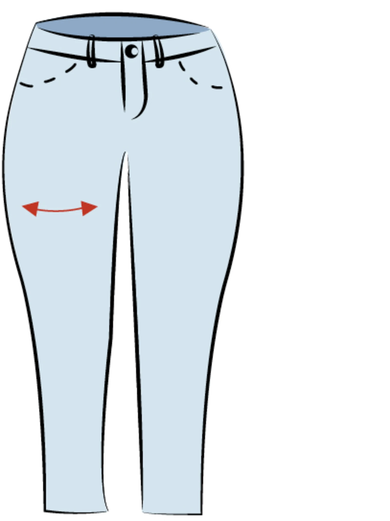 Cury Schnitt Pia mit Pfeilen an den Oberschenkeln