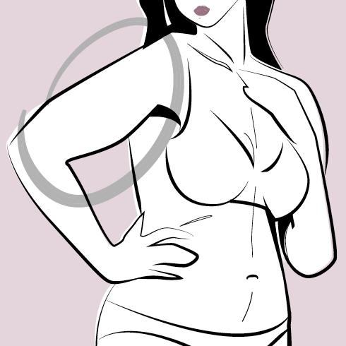 Illustration mit eingekreistem Oberarm