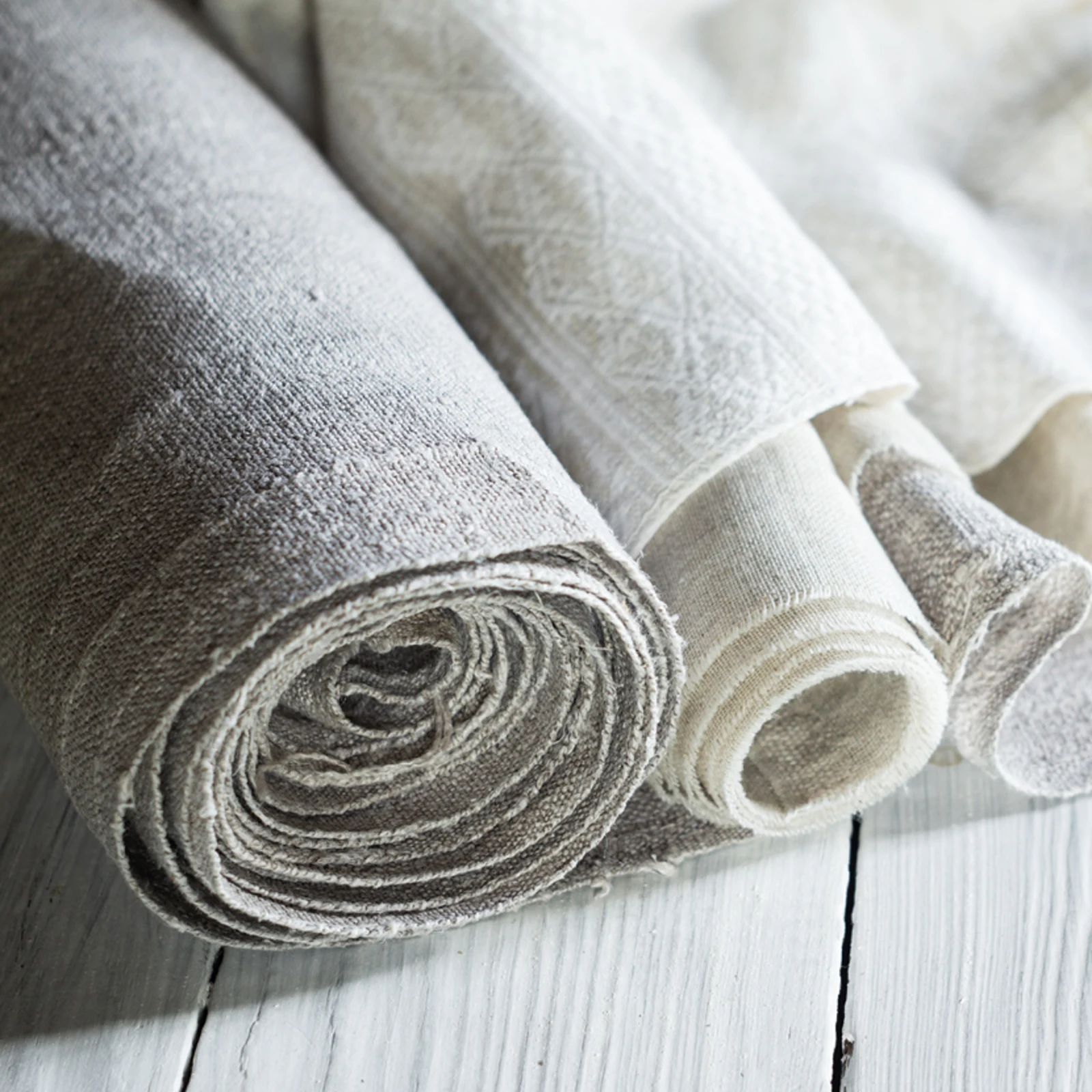 Detailaufnahme eines Stoffes aus Leinen Detailaufnahme eines Stoffes aus Leinen