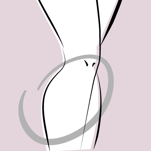 Illustration mit eingekreister Wade