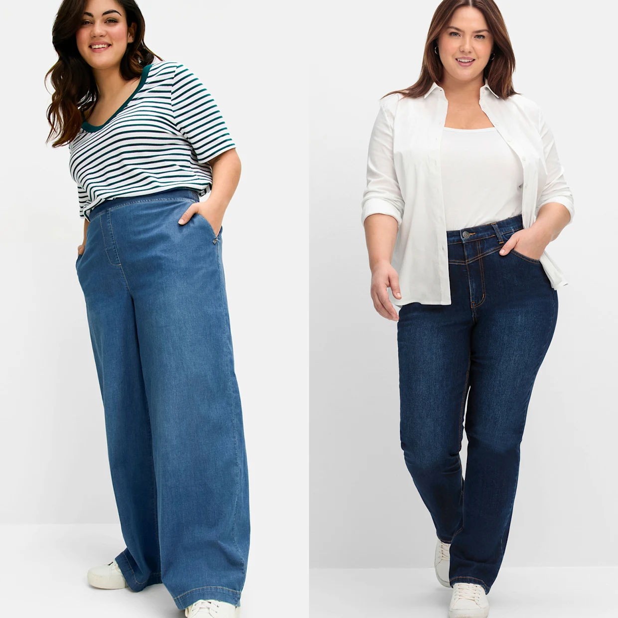 eine weite und eine gerade Jeans eine weite und eine gerade Jeans