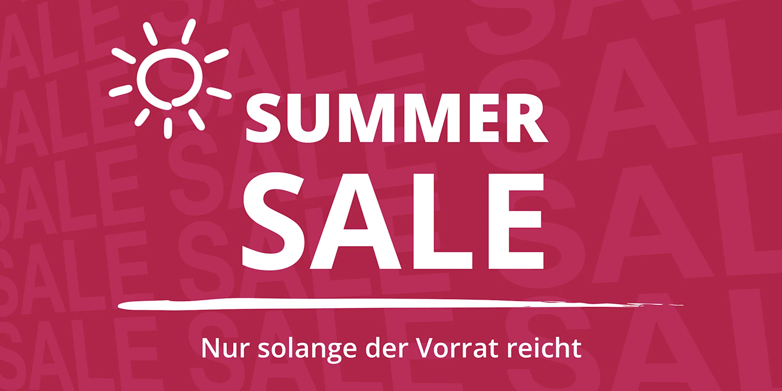 Werbebanner mit Text: Summer Sale, nur solange der Vorrat reicht