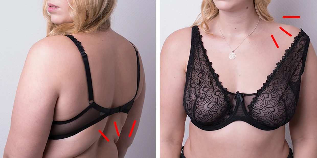Beratungs-Fotos zu BHs mit Info, wie der BH nicht korrekt sitzt Beratungs-Fotos zu BHs mit Info, wie der BH nicht korrekt sitzt