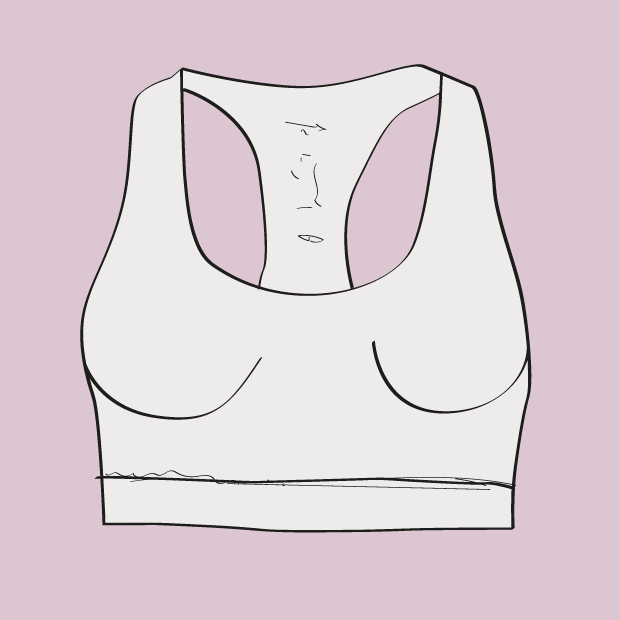 BH Skizze eines Sport BHs