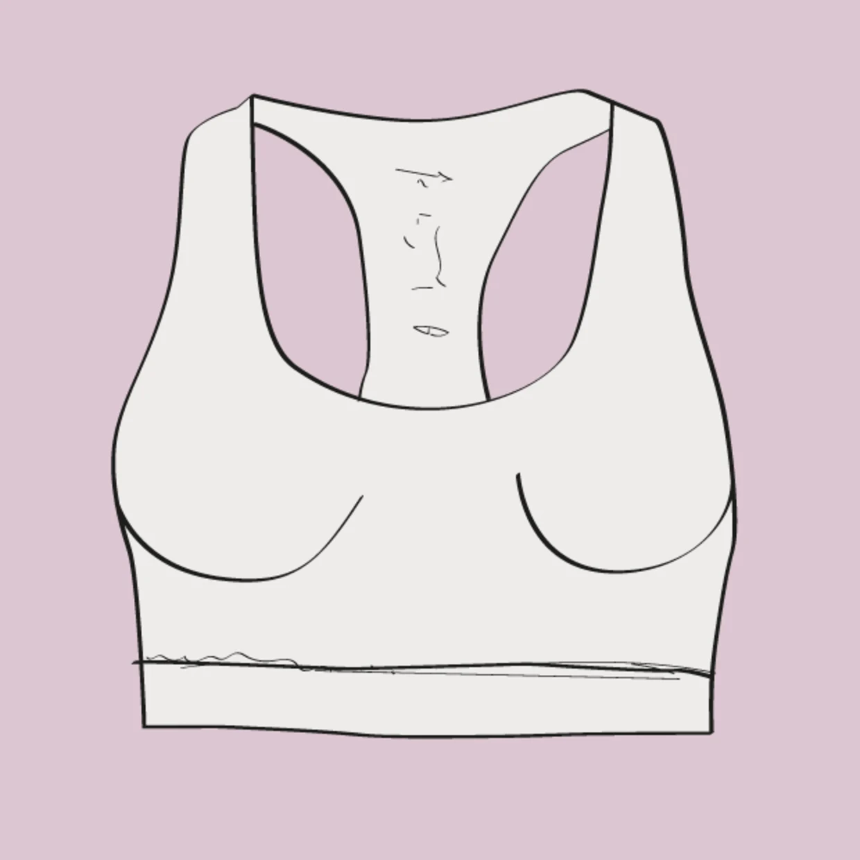 BH Skizze eines Sport BHs