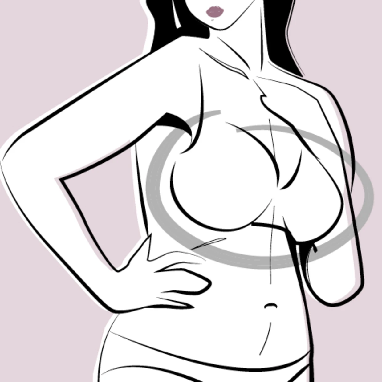 Illustration mit eingekreister Oberweite Illustration mit eingekreister Oberweite