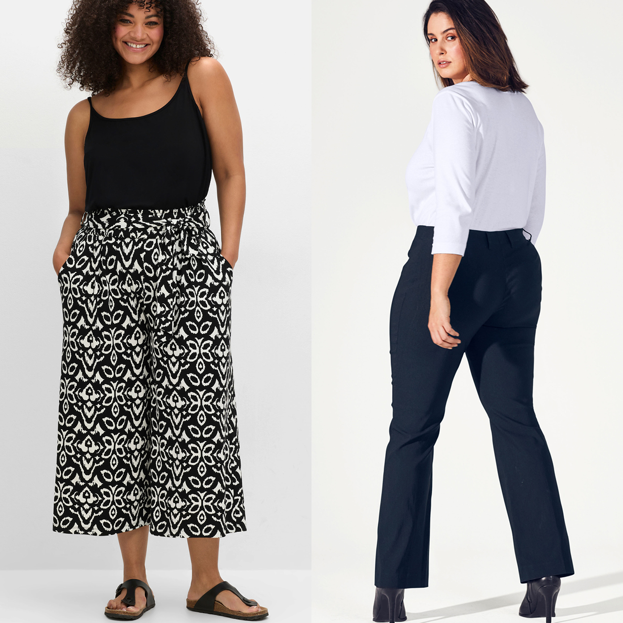 eine weite und eine Bootcut Hose