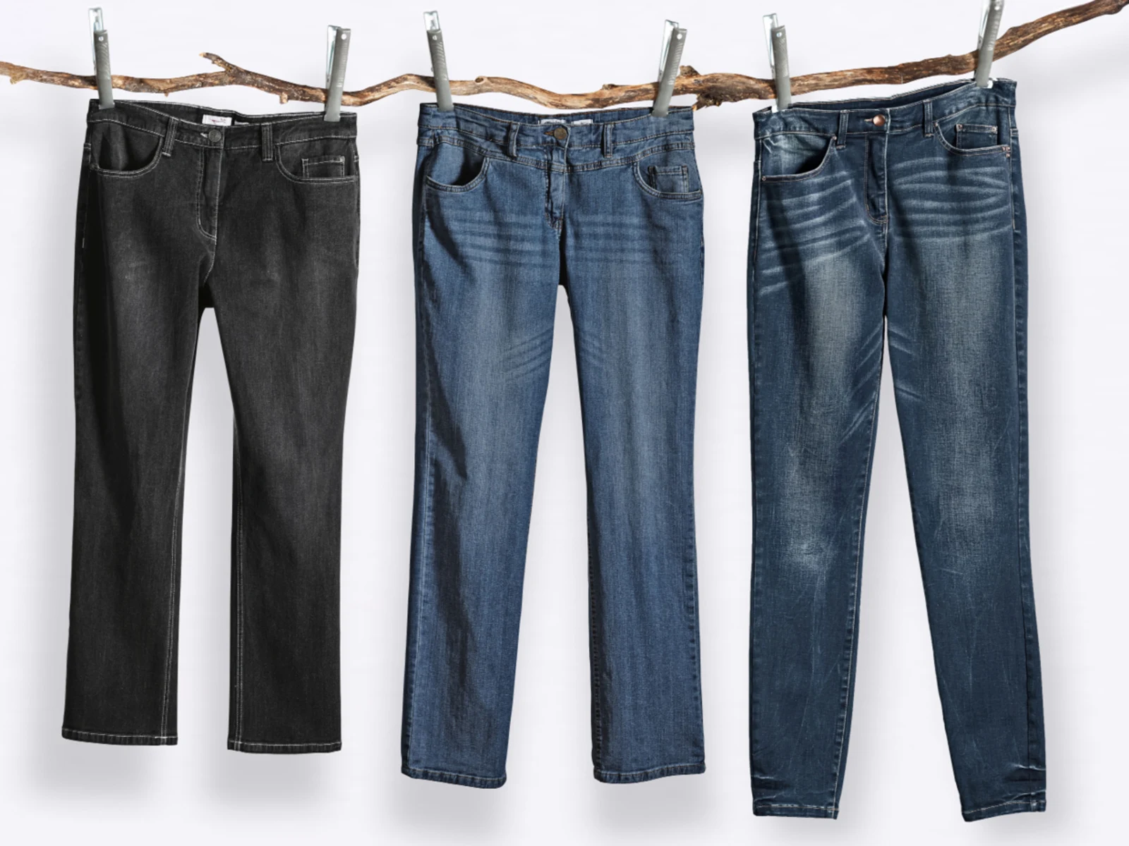 3 Jeans in verschiedenen Längen 3 Jeans in verschiedenen Längen
