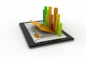 Business graph in tablet