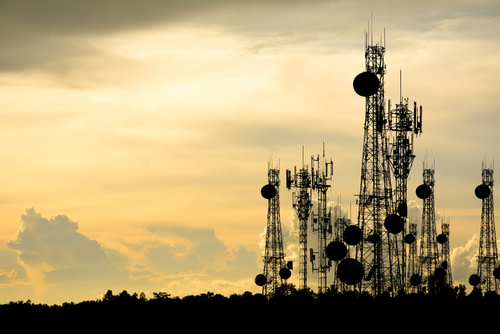 Satellite dish telecom network 