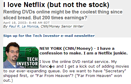 Netflix Overvalued Prediction