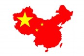 China flag on country