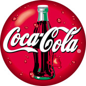 coca cola logo on bottle