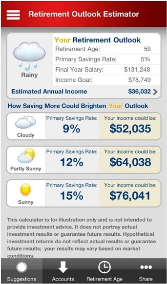 Retirement Outlook Screen 5