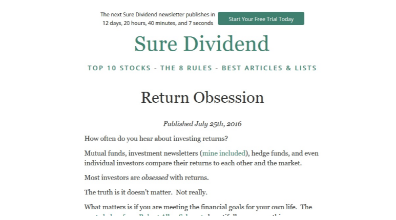 Sure Dividend screenshot