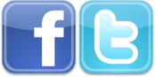 Facebook and Twitter logos
