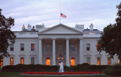 The white house at sunset