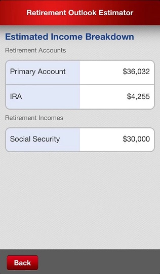 Retirement Outlook Screen 4